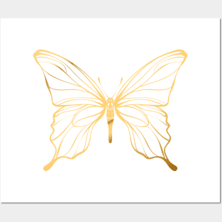 Gold Butterfly Posters and Art